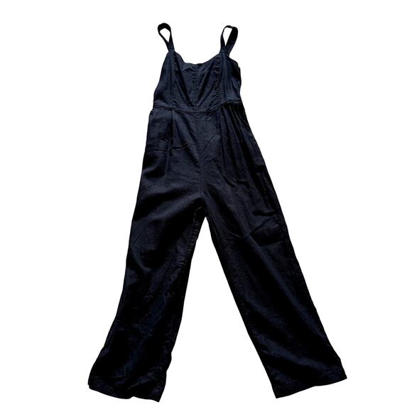 NWOT Black Linen-Blend Women's Jumpsuit Size Medium - Picture 2 of 5